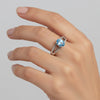Blue Aquamarine Oval Cut Solitaire Ring 2.10 Ct. 925 Sterling Silver Gift for He