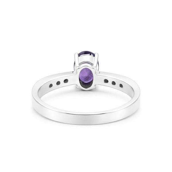 Amethyst Oval Cut 3.65 Ct. Gemstone Ring 925 Sterling Silver Women Gift