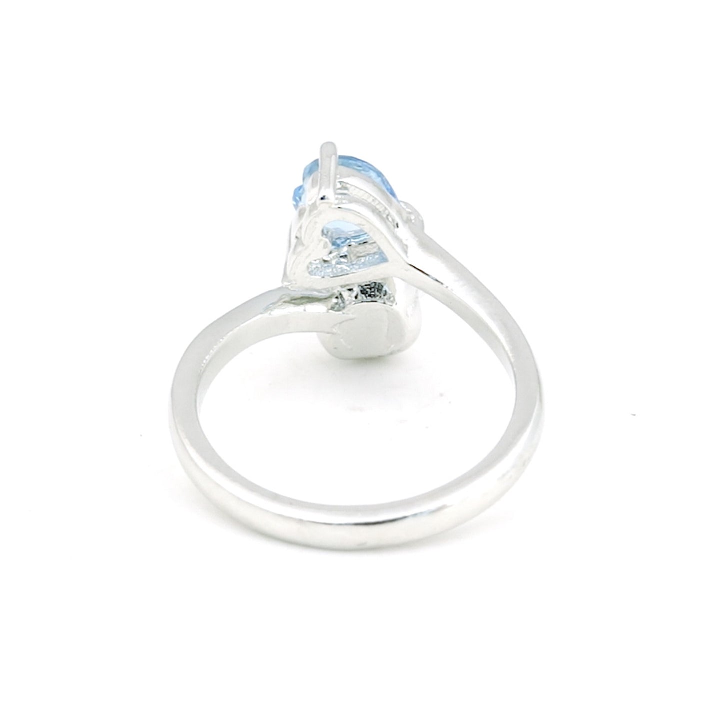 3.25 Ct. Aquamarine Trillion Cut Ring 925 Sterling Silver Women Fine Jewelry