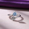 3.25 Ct. Aquamarine Trillion Cut Ring 925 Sterling Silver Women Fine Jewelry