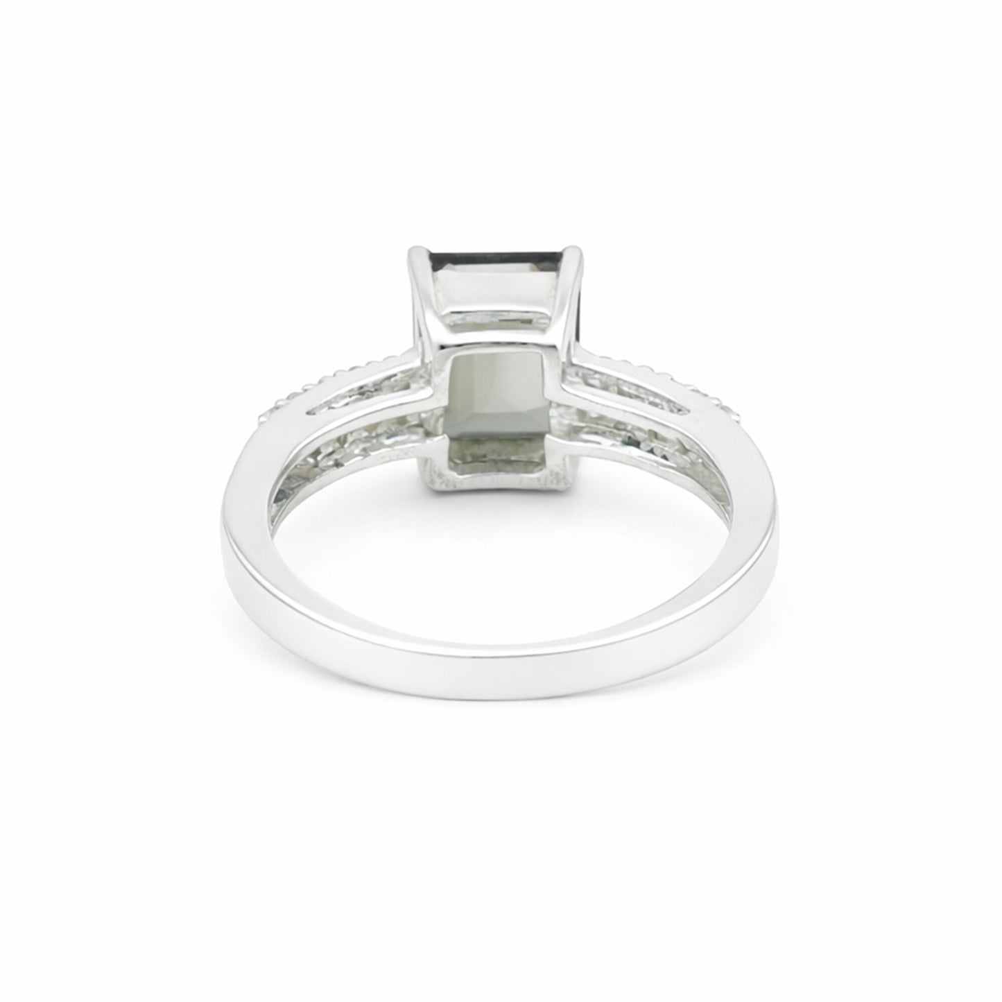 Brown Topaz Emerald Ring 1.24 Ct. 925 Sterling Silver Stackable Eternity Band Gi