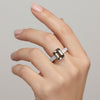 Brown Topaz Emerald Ring 1.24 Ct. 925 Sterling Silver Stackable Eternity Band Gi