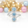 Aquamarine Round Cut Ring 3.78 Ct. 925 Sterling Silver Gift for Her Women
