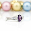 2.25 Ct. Purple Amethyst Ring Oval Cut 925 Sterling Silver Eternity Band Fine Gi