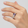 2.25 Ct. Purple Amethyst Ring Oval Cut 925 Sterling Silver Eternity Band Fine Gi