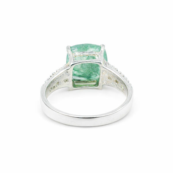 Emerald Oval Solitaire Gemstone Ring 2.45 Ct. 925 Sterling Silver Women Gift Her