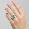 Emerald Oval Solitaire Gemstone Ring 2.45 Ct. 925 Sterling Silver Women Gift Her