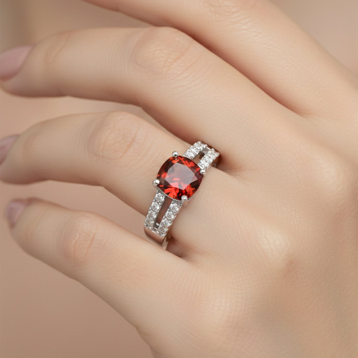 2.64 Ct. Ruby Round Solitaire Ring 925 Sterling Silver Anniversary Fine Jewelry