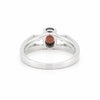 Red Garnet Solitaire Ring 3.73 Ct. Oval Cut 925 Sterling Silver Stackable Band