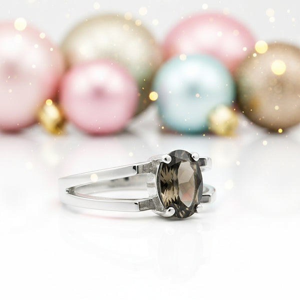 Brown Topaz 4.50 Ct Oval Cut Ring in 925 Sterling Silver Gift for Her Boho Style