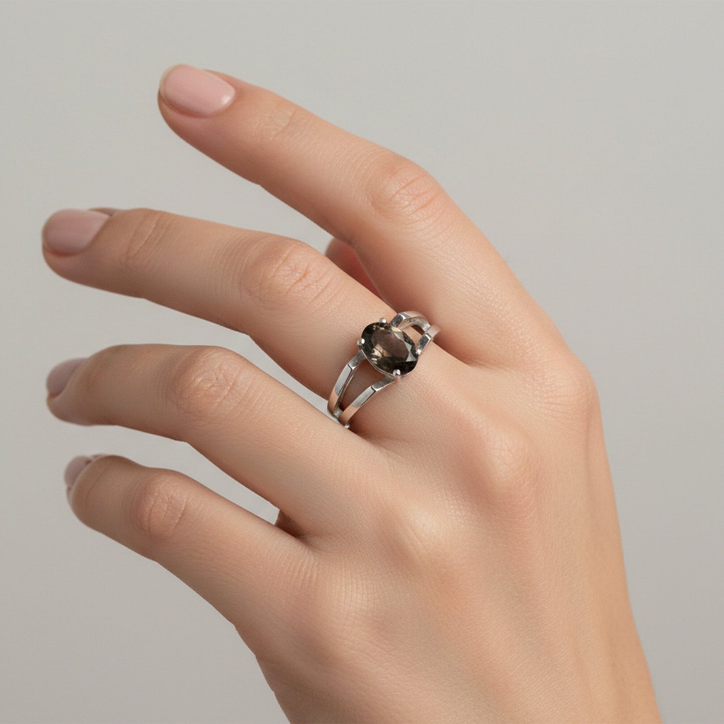 Brown Topaz 4.50 Ct Oval Cut Ring in 925 Sterling Silver Gift for Her Boho Style