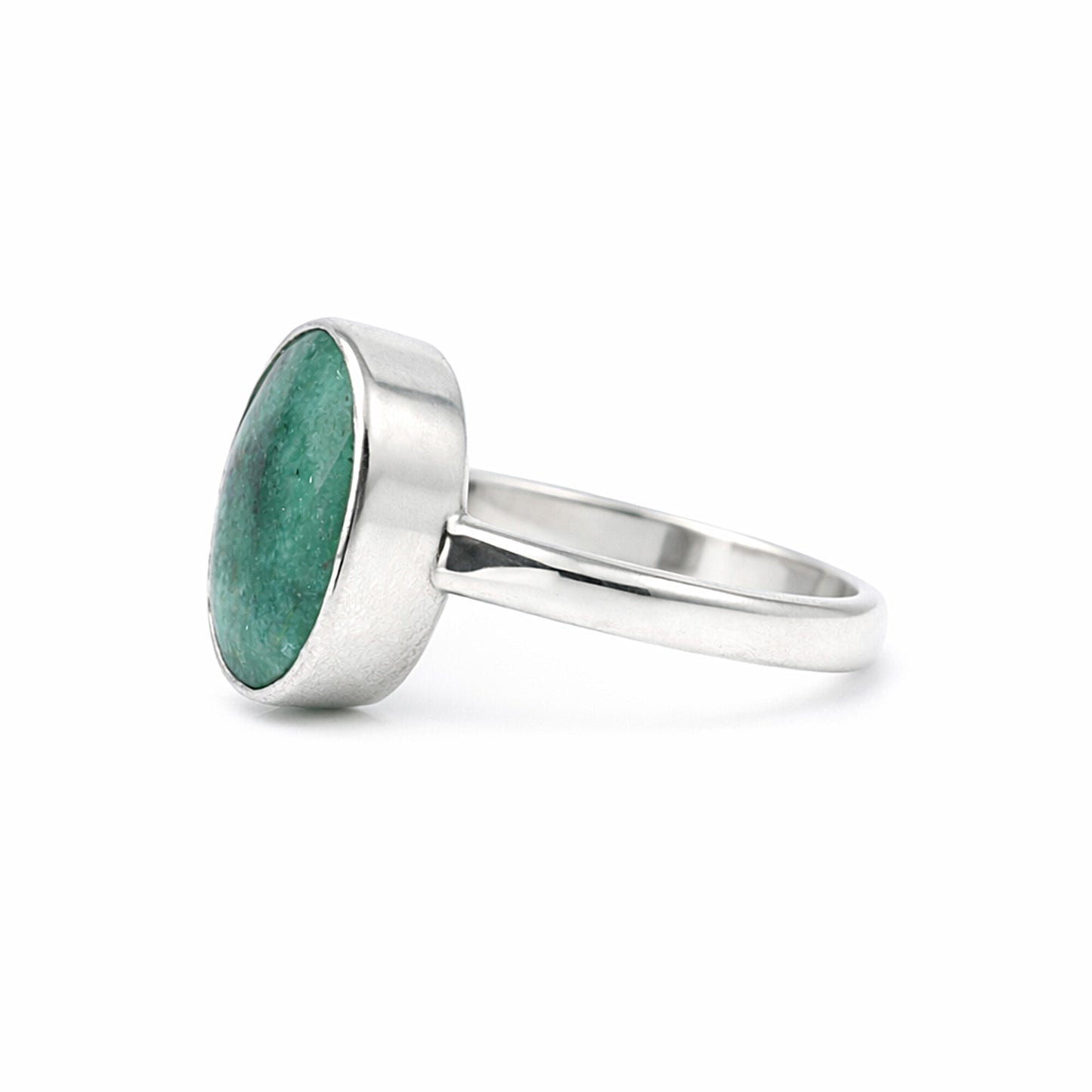 Certified Oval Cut Green Emerald 8.00 Ct Ring in 925 Sterling Silver for Women