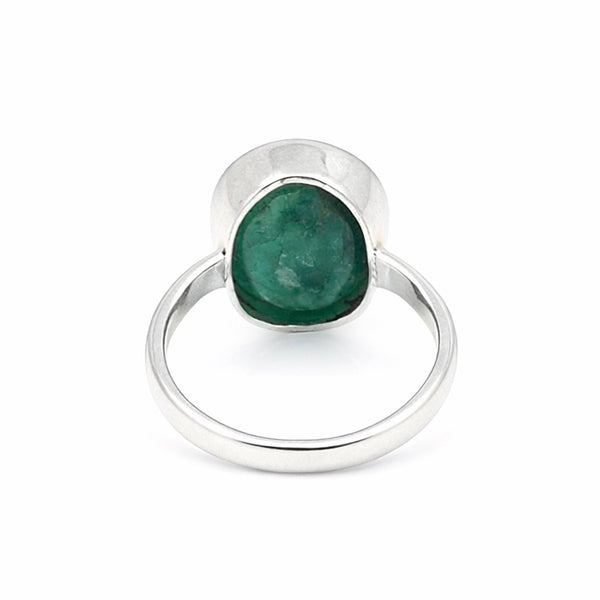 Certified Oval Cut Green Emerald 8.00 Ct Ring in 925 Sterling Silver for Women