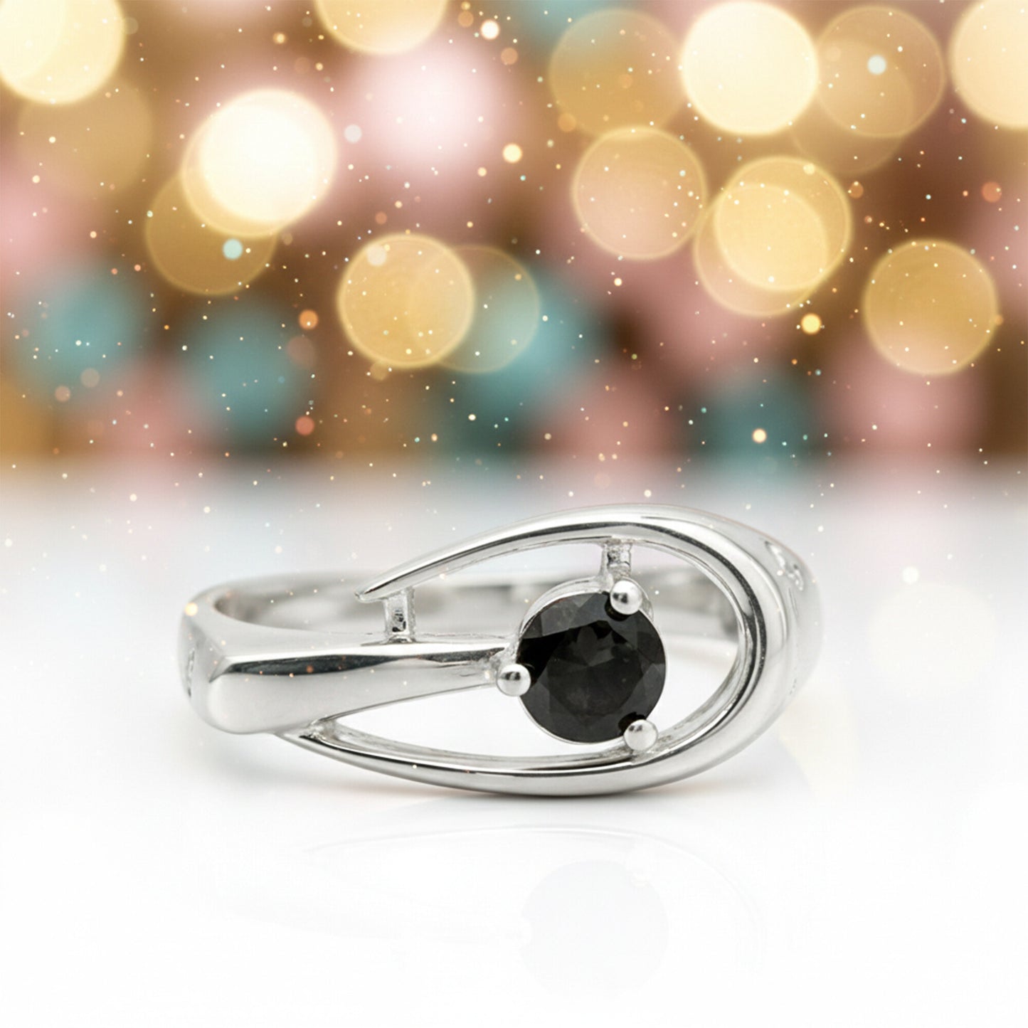 Certified Round Brown Topaz Ring in 925 Sterling Silver for Women Cocktail Style