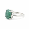Certified Oval Cut Green Emerald 3.50 Ct Ring in 925 Sterling Silver for Women