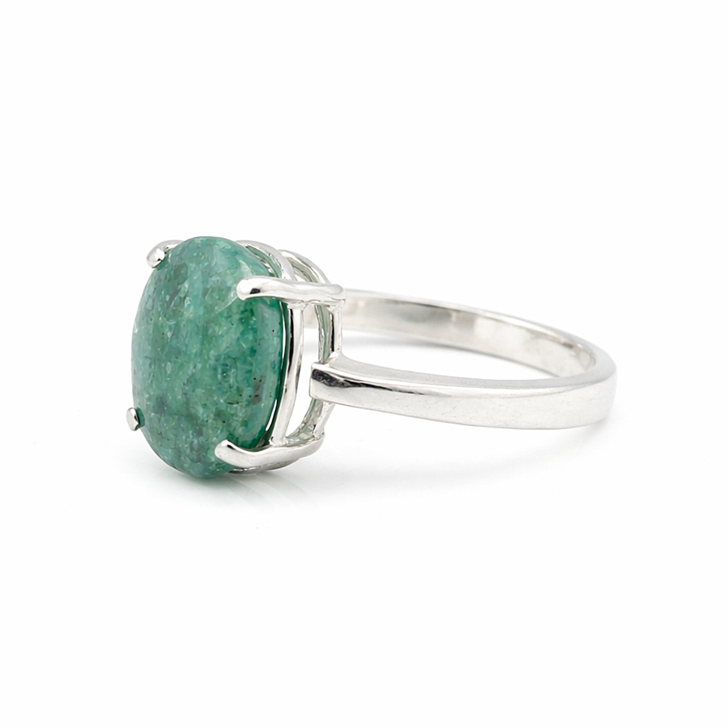 Certified Oval Cut Green Emerald 3.50 Ct Ring in 925 Sterling Silver for Women