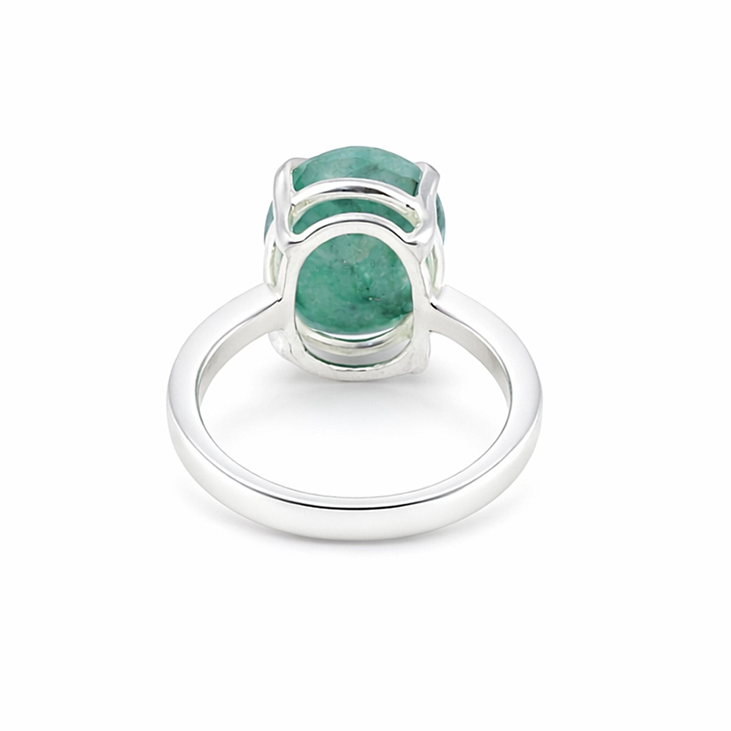 Certified Oval Cut Green Emerald 3.50 Ct Ring in 925 Sterling Silver for Women