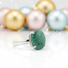 Certified Oval Cut Green Emerald 3.50 Ct Ring in 925 Sterling Silver for Women