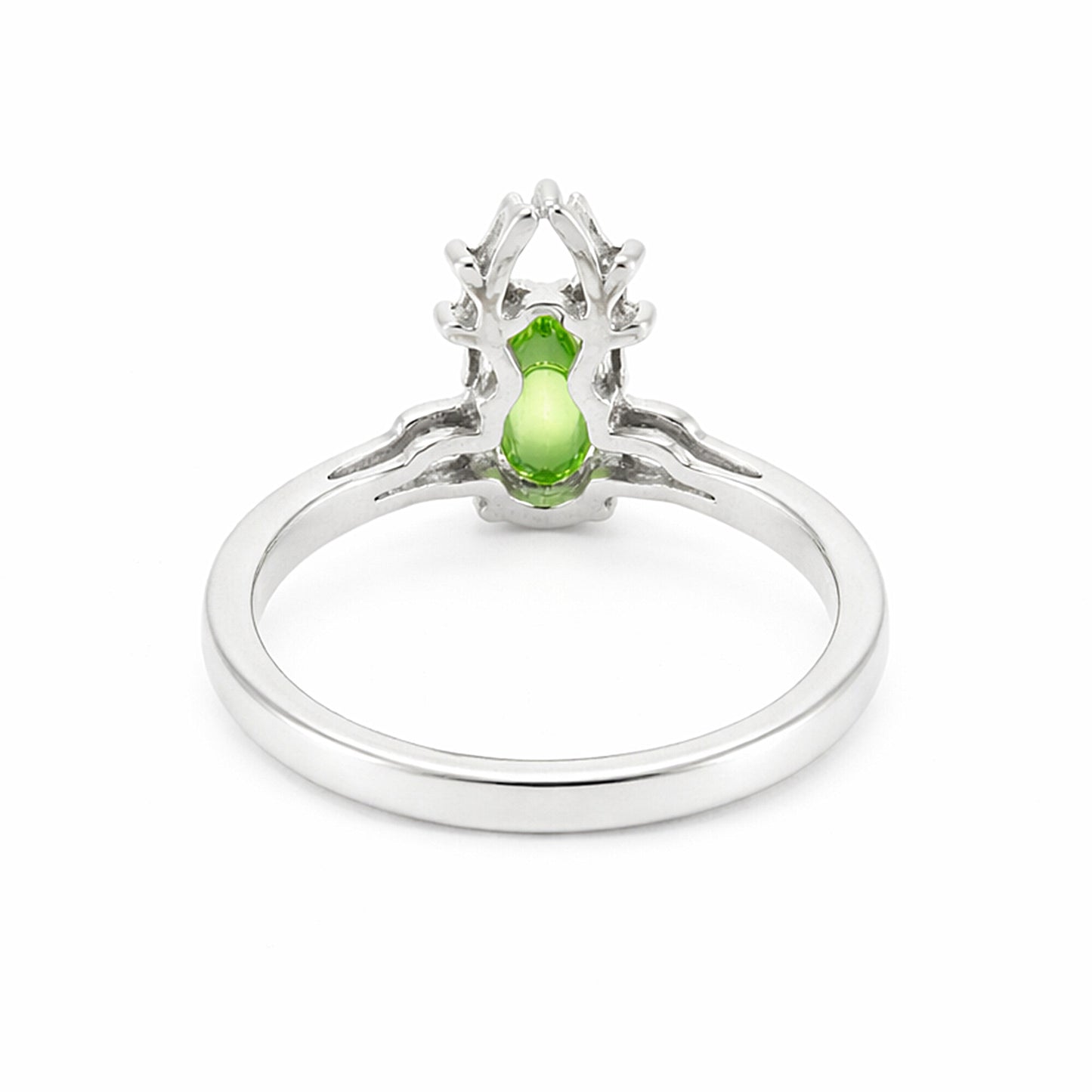 Green Amethyst Round Ring Set in 925 Sterling Silver for Her Trendy Pick