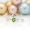 Green Amethyst Round Ring Set in 925 Sterling Silver for Her Trendy Pick
