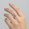 Green Amethyst Round Ring Set in 925 Sterling Silver for Her Trendy Pick
