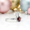 Women Oval Red Garnet Ring Handcrafted in 925 Sterling Silver for Wedding