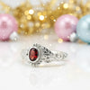 Red Garnet 6.00 Ct Ring in 925 Sterling Silver Jewelry for Engagement Boho Style