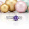 925 Sterling Silver Purple Amethyst Round Cut Ring for Women Timeless Design
