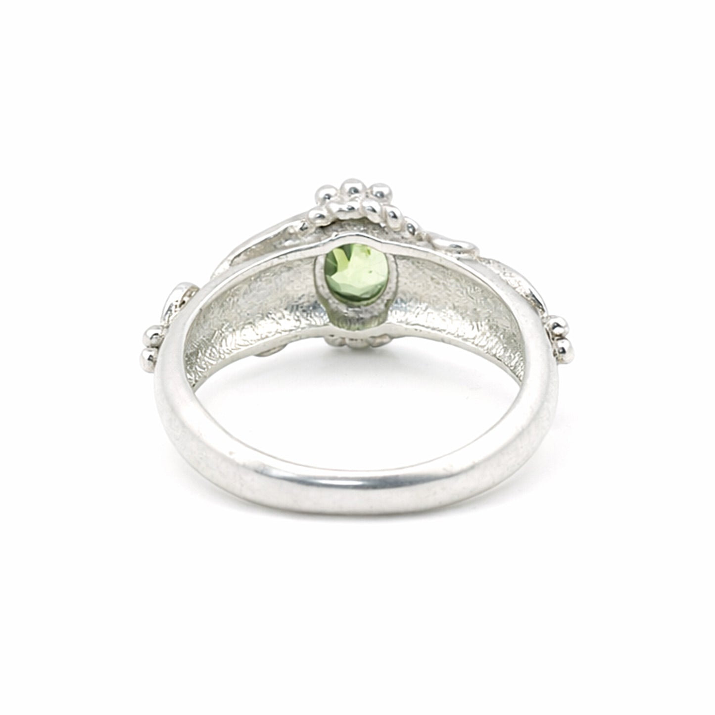 Certified Fashion Green Amethyst Oval Ring in 925 Sterling Silver for Her