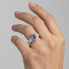 Handmade Oval Cut Purple Amethyst Ring in 925 Sterling Silver for Wedding
