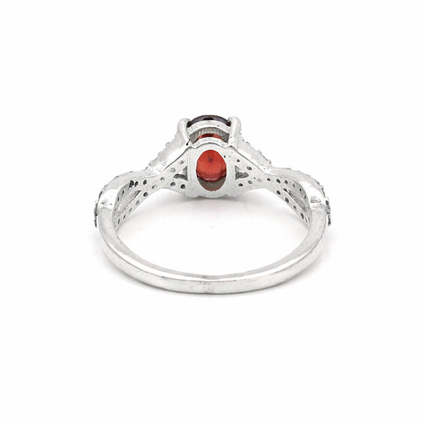 Red Ruby Oval Cut Ring 3.50 Ct in 925 Sterling Silver for Engagement Chic Design