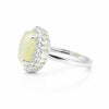 Oval Cabochon White Fire Opal Ring Crafted in 925 Sterling Silver for Her