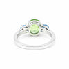 Luxury Green Amethyst Oval Ring in 925 Sterling Silver for Women Elegant Look