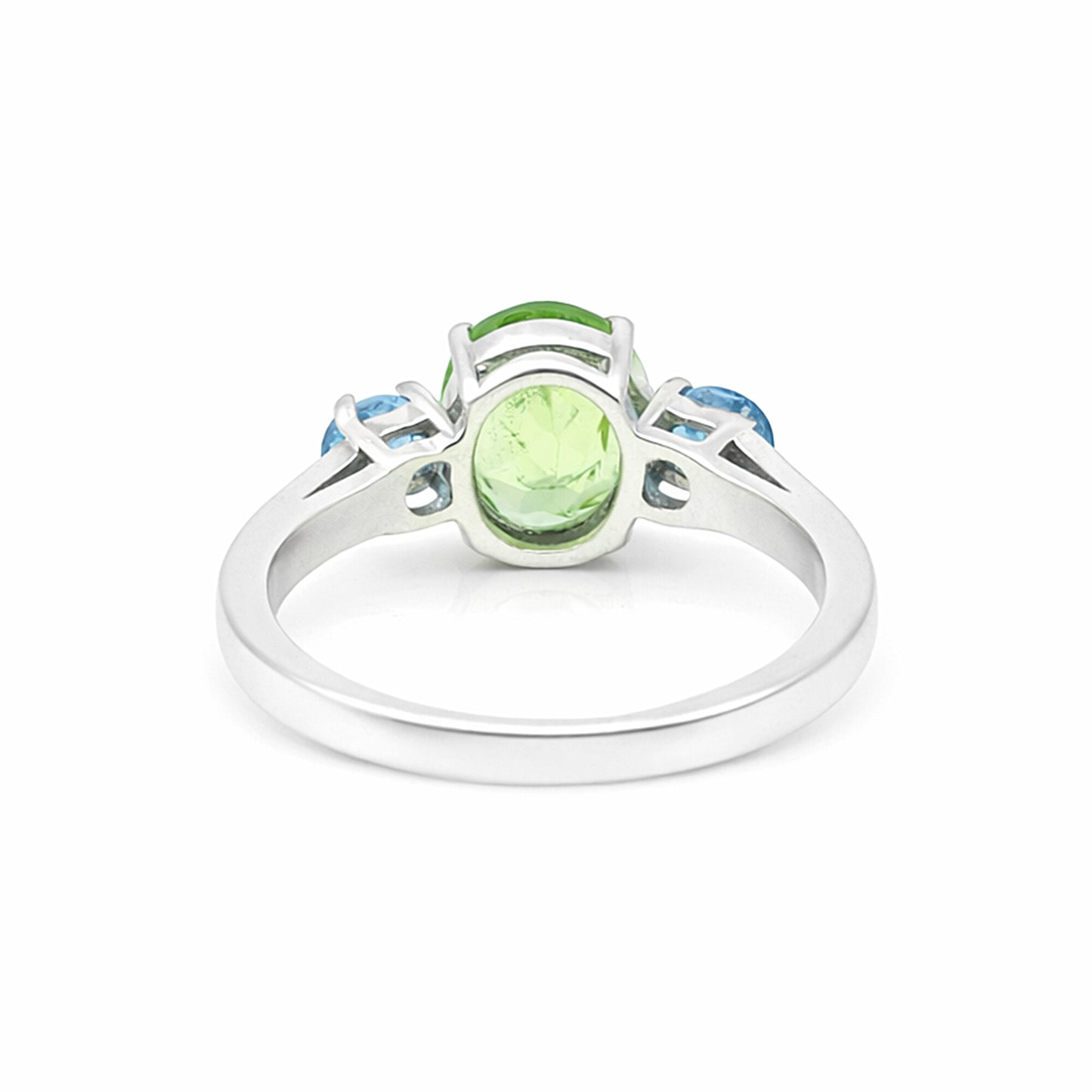 Luxury Green Amethyst Oval Ring in 925 Sterling Silver for Women Elegant Look