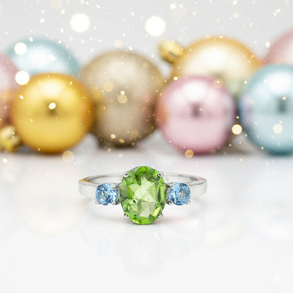 Luxury Green Amethyst Oval Ring in 925 Sterling Silver for Women Elegant Look