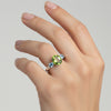 Luxury Green Amethyst Oval Ring in 925 Sterling Silver for Women Elegant Look