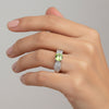 Green Amethyst 7.20 Ct Round Cut Ring in 925 Sterling Silver for Her Chic Design