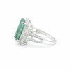 925 Sterling Silver Emerald Cut Green Emerald Ring 4.20 Ct for Wedding
