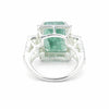 925 Sterling Silver Emerald Cut Green Emerald Ring 4.20 Ct for Wedding