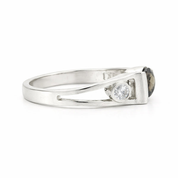Certified Brown Topaz 4.70 Ct Round Cut Ring 925 Sterling Silver for Wedding