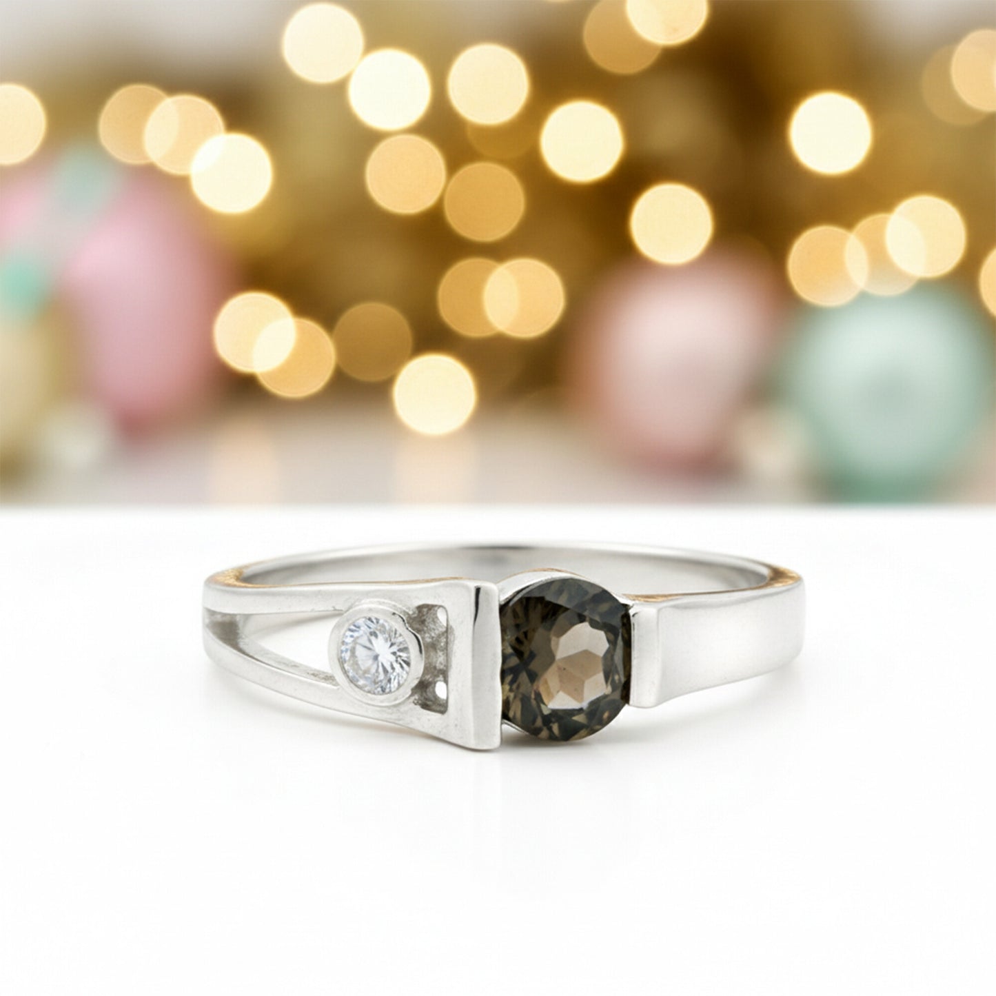 Certified Brown Topaz 4.70 Ct Round Cut Ring 925 Sterling Silver for Wedding