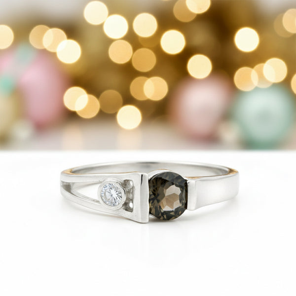 Certified Brown Topaz 4.70 Ct Round Cut Ring 925 Sterling Silver for Wedding