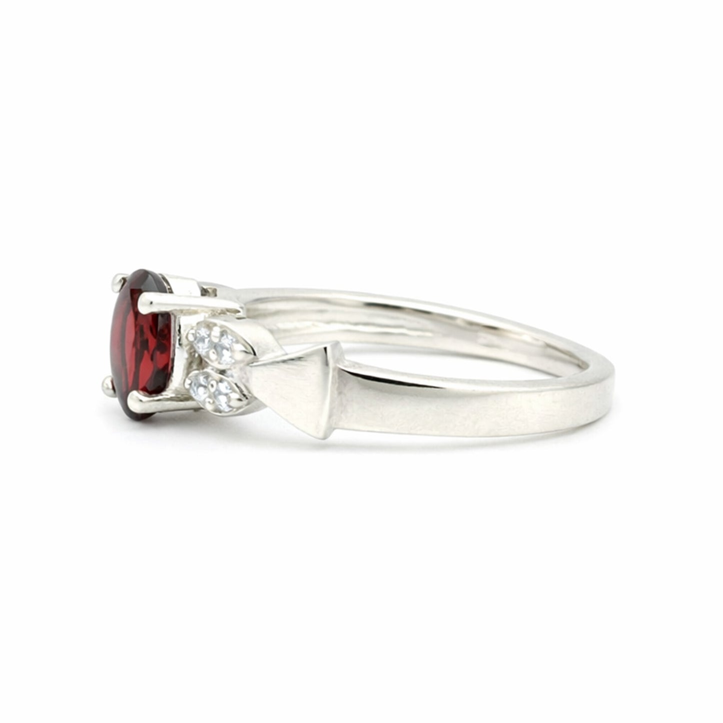 Red Garnet Ring Oval Cut 7.00 Ct 925 Sterling Silver Gift for Her Modern Design