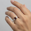 Red Garnet Ring Oval Cut 7.00 Ct 925 Sterling Silver Gift for Her Modern Design