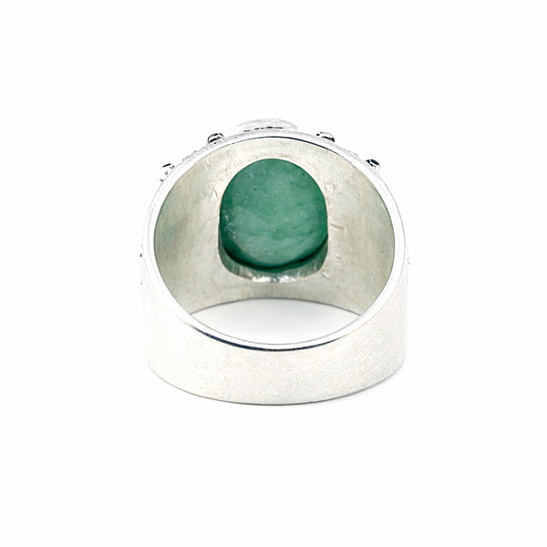 Green Emerald Ring Oval Cut 7.50 Ct 925 Sterling Silver Gift for Her Chic Design