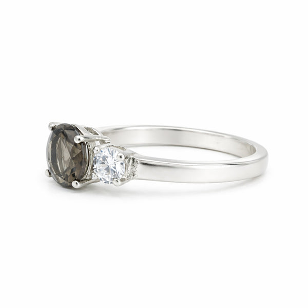 Certified Round Cut Brown Topaz 7.00 Ct Ring in 925 Sterling Silver for Women