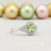 Fine Jewelry Green Amethyst Ring Oval Cut in 925 Sterling Silver for Anniversary
