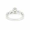 Elegant Round Green Amethyst Ring Handcrafted in 925 Sterling Silver for Women