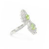 925 Sterling Silver Green Amethyst Oval Cut Ring for Women Statement Piece