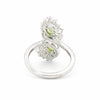 925 Sterling Silver Green Amethyst Oval Cut Ring for Women Statement Piece